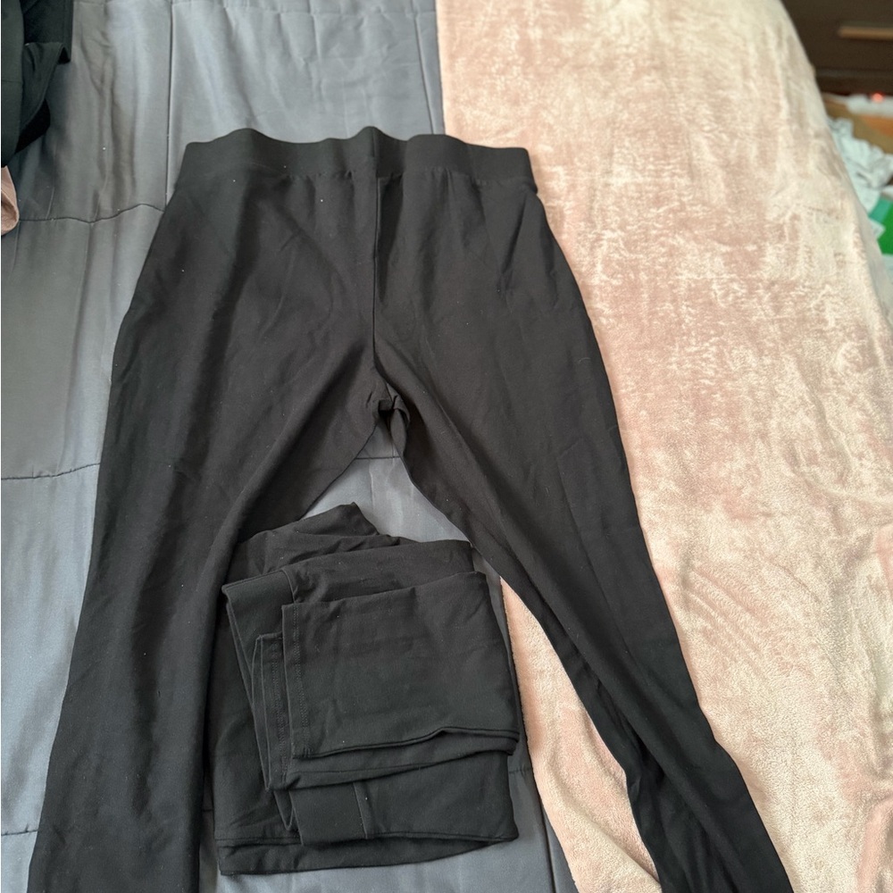 Black Women's High-Waist Leggings 2 pack